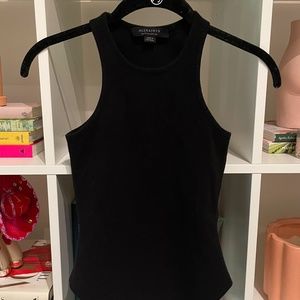 All Saints Racerback Black Thong Bodysuit